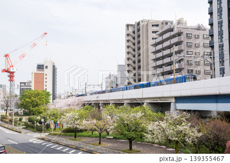 【京急本線】桜咲く公園側を通過する快特列車 【京急本線】桜咲く公園側を通過する快特列車 139355467