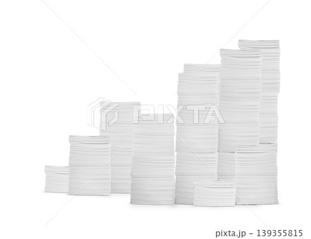Stack of Documents isolated on white background. Documents pile. 139355815