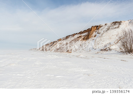 Surface of a frozen river Surface of a frozen river 139356174