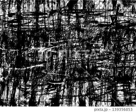 [Transparent Background] Monochrome line drawing of rain pouring heavily on the water's surface 139356853
