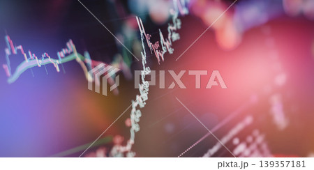 Stock Market Trading Chart on Digital Screen with Financial Data and Copy Space Stock Market Trading Chart on Digital Screen with Financial Data and Copy Space 139357181