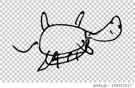 A monochrome line drawing illustration of a turtle lying on its back, drawn like a doodle with a pen. A monochrome line drawing illustration of a turtle lying on its back, drawn like a doodle with a pen. 139357817