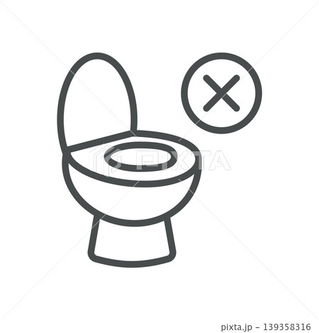Constipation thin line icon for bowel movement difficulty, digestive issue and hard stools. Editable stroke. Vector illustration. Constipation thin line icon for bowel movement difficulty, digestive issue and hard stools. Editable stroke. Vector illustration. 139358316
