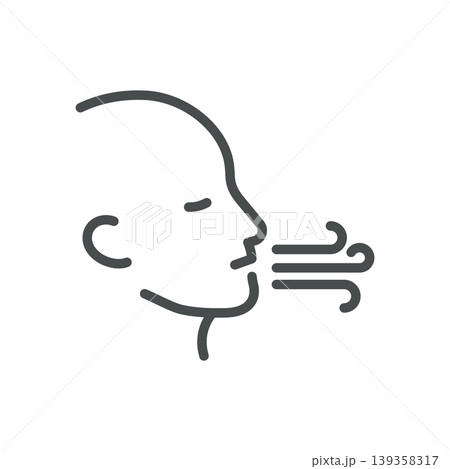 Cough thin line icon for coughing, respiratory infection and bronchitis. Editable stroke. Vector illustration. Cough thin line icon for coughing, respiratory infection and bronchitis. Editable stroke. Vector illustration. 139358317