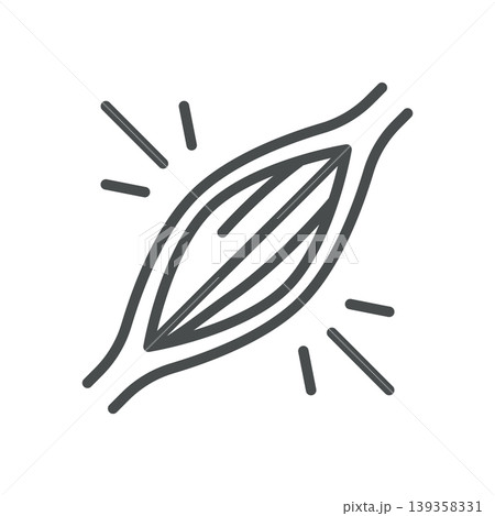 Muscle pain thin line icon for muscle soreness, myalgia and muscle strain. Editable stroke. Vector illustration. 139358331