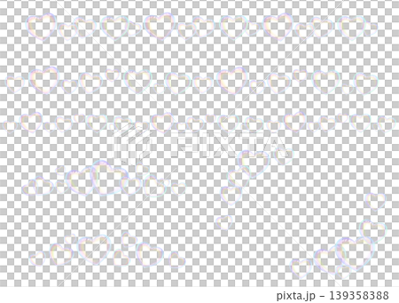 Set of heart-shaped soap bubble borders and frames Set of heart-shaped soap bubble borders and frames 139358388