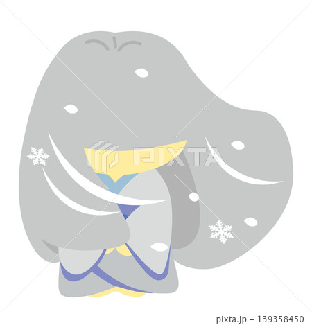 吹雪を起こす、雪女のイラスト 139358450