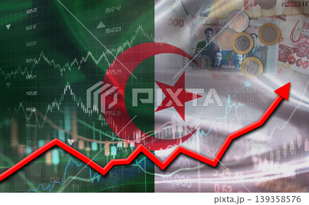 Algerian economic growth on financial graph. Algeria financial growth on market graph 139358576