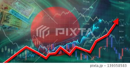 Bangladesh financial growth on market graph. Bangladesh economic growth on financial graph background Bangladesh financial growth on market graph. Bangladesh economic growth on financial graph background 139358583