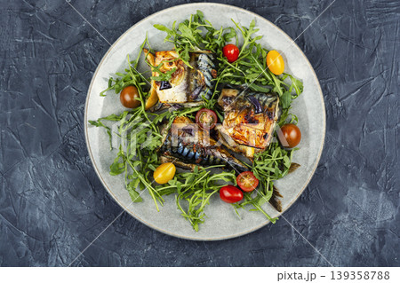 Roasted Mackerel Fillets 139358788