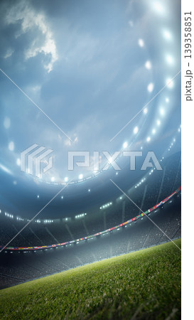 Angled view of football stadium 139358851