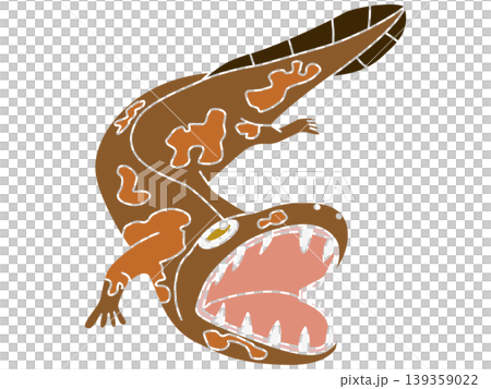 ポップなイクチオステガのイラスト 139359022