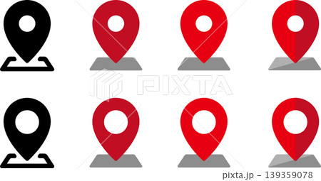 地図・マップのピンのアイコンイラスト 139359078