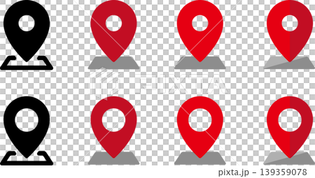 地図・マップのピンのアイコンイラスト 139359078