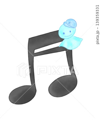 てるてる坊主の付いた音符 139359331