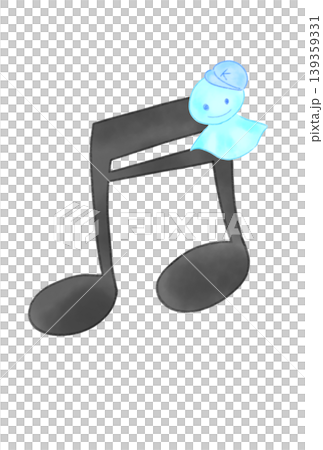 Musical notes with teru teru bozu (weather dolls) attached Musical notes with teru teru bozu (weather dolls) attached 139359331