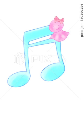 てるてる坊主の付いた音符 139359334