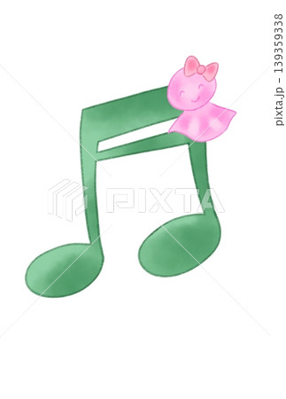 てるてる坊主の付いた音符 てるてる坊主の付いた音符 139359338