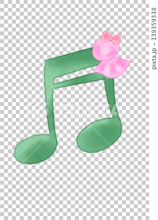 てるてる坊主の付いた音符 てるてる坊主の付いた音符 139359338