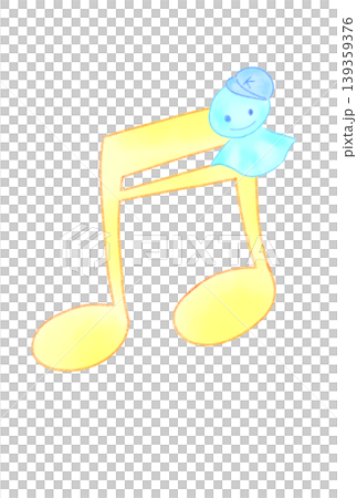 Musical notes with teru teru bozu (weather dolls) attached Musical notes with teru teru bozu (weather dolls) attached 139359376