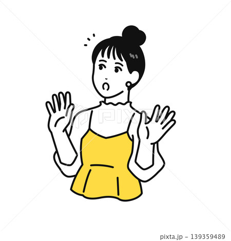 ハッとするまとめ髪の若い女性のイラスト素材 ハッとするまとめ髪の若い女性のイラスト素材 139359489