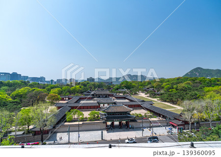 Seoul, South Korea - Apr. 18, 2026 : Panoramic cityscape of Seoul featuring the historic Changgyeonggung Palace and surrounding forest Seoul, South Korea - Apr. 18, 2026 : Panoramic cityscape of Seoul featuring the historic Changgyeonggung Palace and surrounding forest 139360095