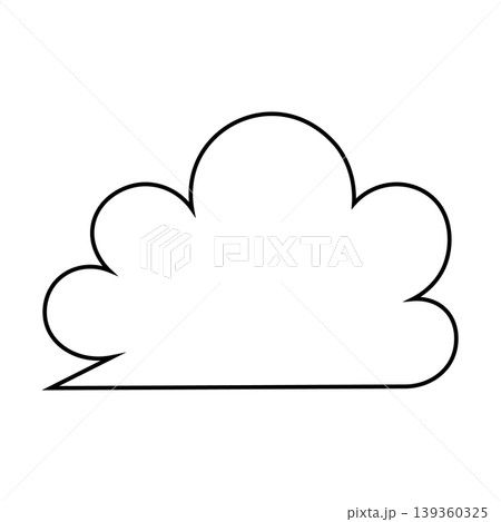 雲形吹き出しのシンプルなイラスト素材 もくもく(白背景) 雲形吹き出しのシンプルなイラスト素材 もくもく(白背景) 139360325
