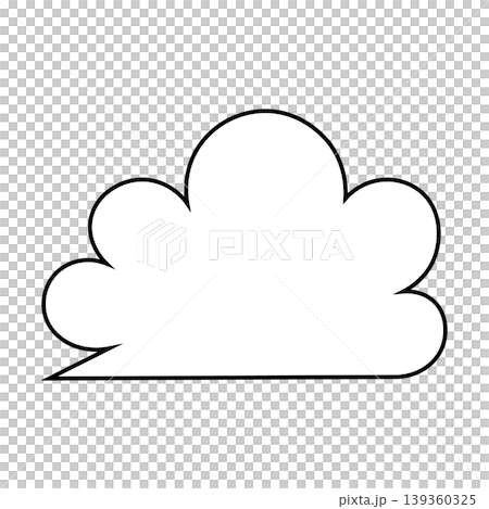 雲形吹き出しのシンプルなイラスト素材 もくもく(白背景) 雲形吹き出しのシンプルなイラスト素材 もくもく(白背景) 139360325