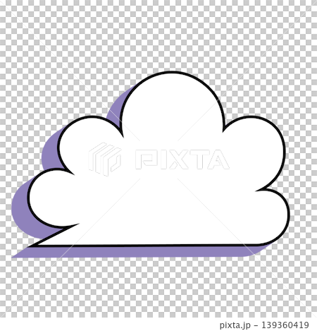 簡單的雲朵形對話框插圖素材（白色背景） 139360419