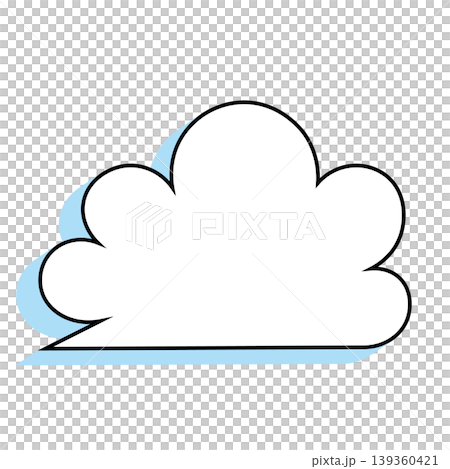 Simple illustration material of a cloud-shaped speech bubble (white background) 139360421