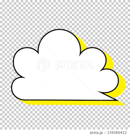簡單的雲朵形對話框插圖素材（白色背景） 139360422