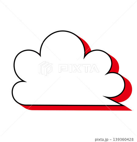 雲形吹き出しのシンプルなイラスト素材 もくもく(白背景) 雲形吹き出しのシンプルなイラスト素材 もくもく(白背景) 139360428