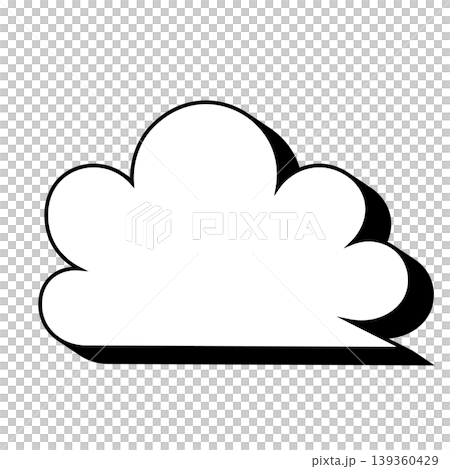 簡單的雲朵形對話框插圖素材（白色背景） 139360429