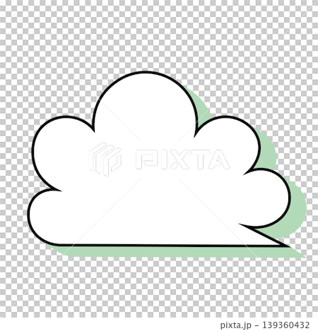簡單的雲朵形對話框插圖素材（白色背景） 139360432