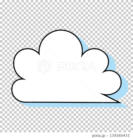簡單的雲朵形對話框插圖素材（白色背景） 139360433