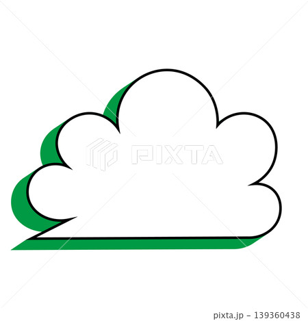雲形吹き出しのシンプルなイラスト素材 もくもく(白背景) 雲形吹き出しのシンプルなイラスト素材 もくもく(白背景) 139360438