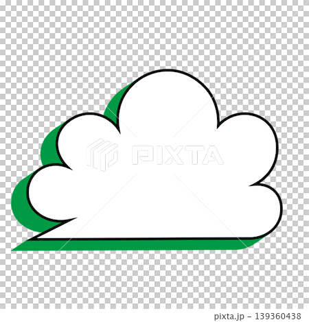 雲形吹き出しのシンプルなイラスト素材 もくもく(白背景) 雲形吹き出しのシンプルなイラスト素材 もくもく(白背景) 139360438
