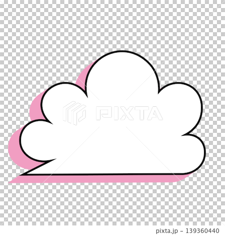 簡單的雲朵形對話框插圖素材（白色背景） 139360440