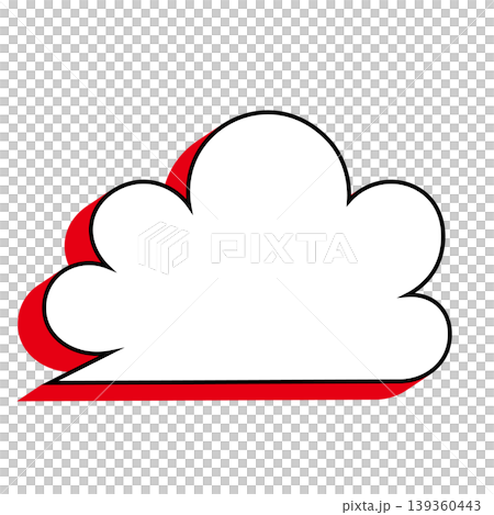 簡單的雲朵形對話框插圖素材（白色背景） 139360443