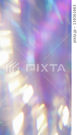 Blur holographic light. Gradient leak. Abstract white glow mixing color art background. Optical neon beam purple blue crystal prism texture. 139361663