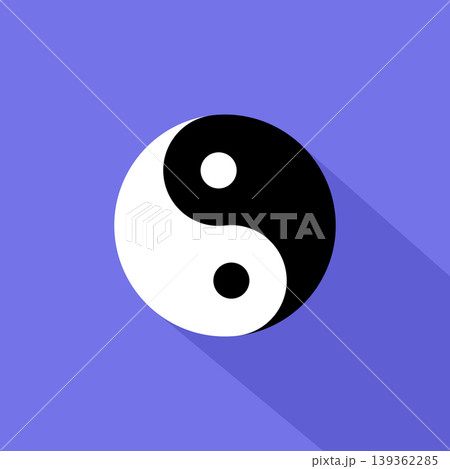 yin yang symbol on blue background 139362285