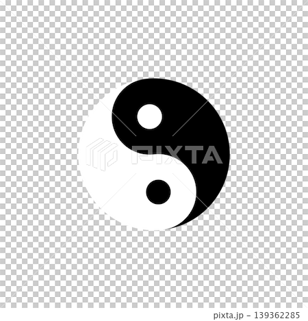 yin yang symbol on blue background 139362285