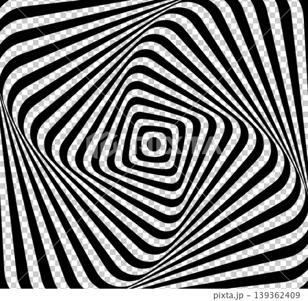 op art twisted square vortex pattern with black...のイラスト素材 [139362409 ...