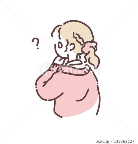 疑問を浮かべる女の子のイラスト 疑問を浮かべる女の子のイラスト 139362527