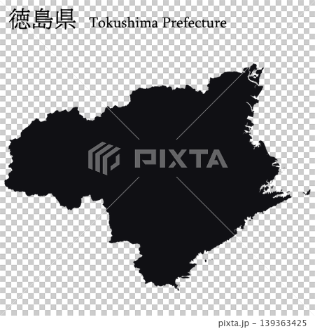 日本向量插圖地圖素材：德島縣地圖 139363425