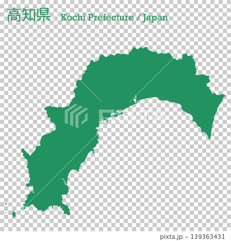Vector illustration map material for Japan: Map of Kochi Prefecture Vector illustration map material for Japan: Map of Kochi Prefecture 139363431