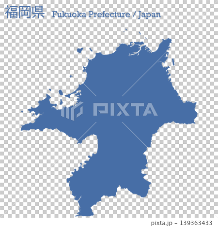 日本のベクターイラスト地図素材:福岡県全体地図 日本のベクターイラスト地図素材:福岡県全体地図 139363433