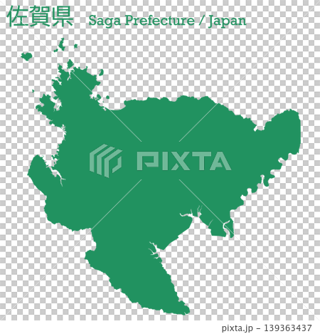 日本向量插圖地圖素材:佐賀縣地圖 日本向量插圖地圖素材:佐賀縣地圖 139363437