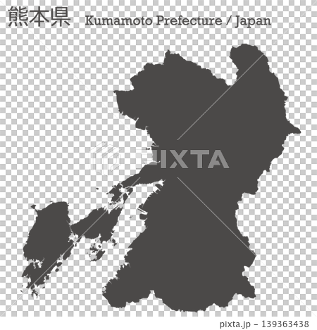 Vector illustration map material for Japan: Map of Kumamoto Prefecture Vector illustration map material for Japan: Map of Kumamoto Prefecture 139363438