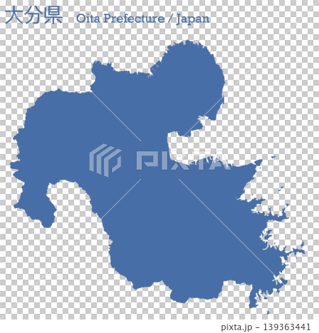 日本のベクターイラスト地図素材:大分県全体地図 日本のベクターイラスト地図素材:大分県全体地図 139363441